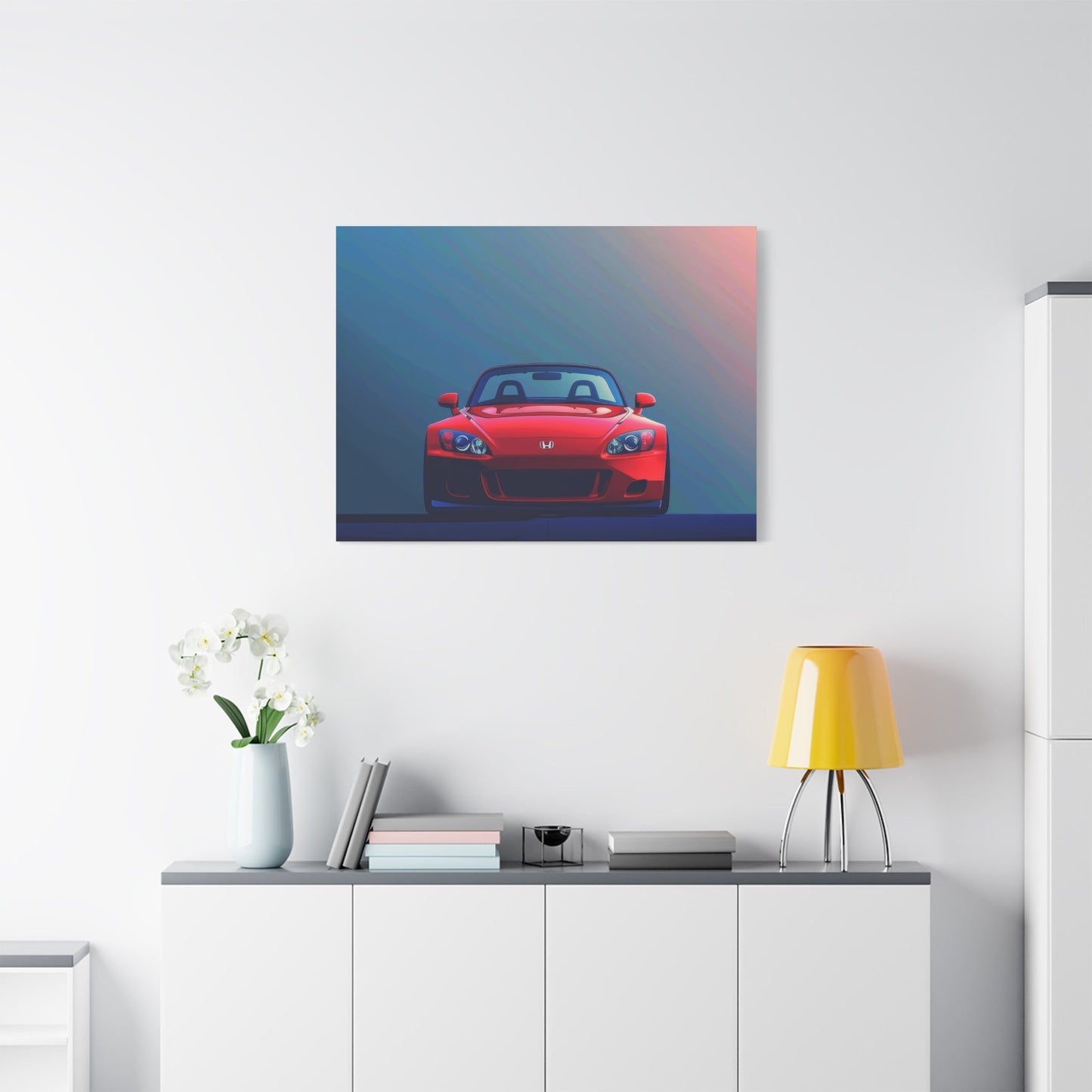 Red Honda S2000 Convertible - Car Wall Art - Aestheticanvas