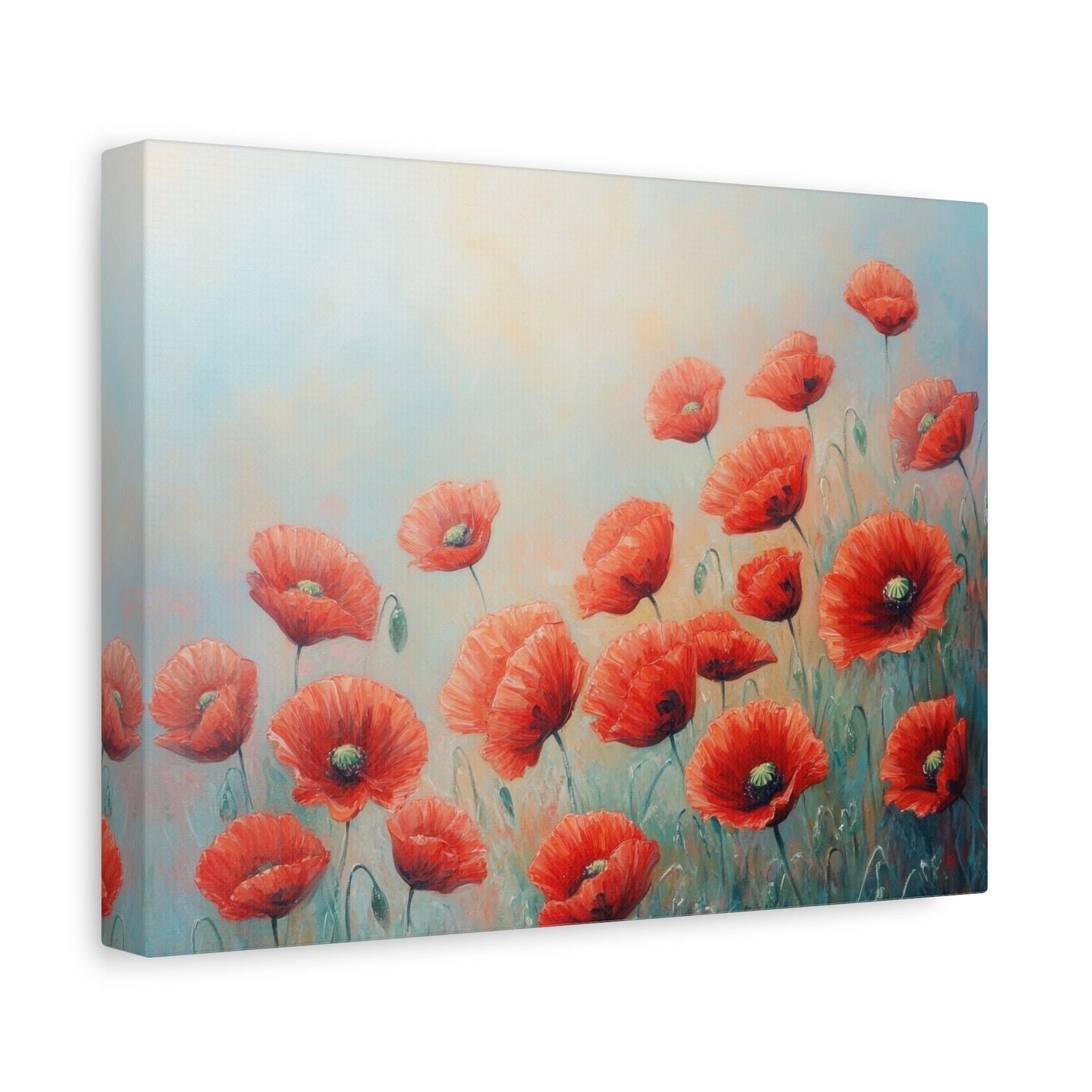 Red Poppies in Early Morning - Flower Wall Art - Aestheticanvas