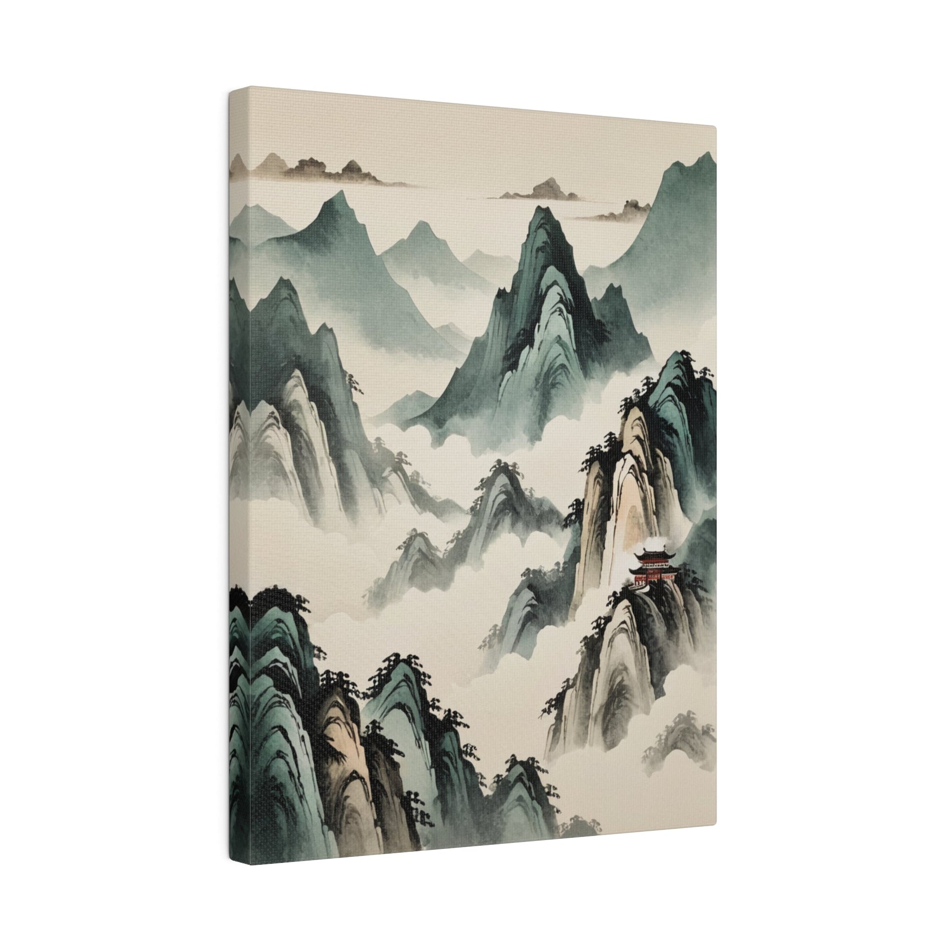 Red Temple In The Mountains - Chinese Wall Art - Aestheticanvas