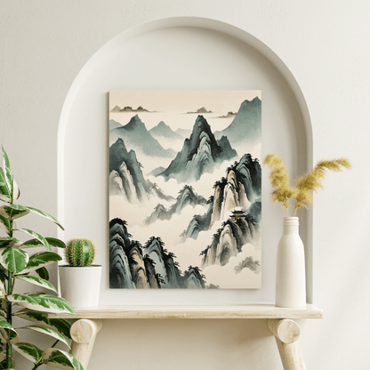 Red Temple In The Mountains - Chinese Wall Art - Aestheticanvas