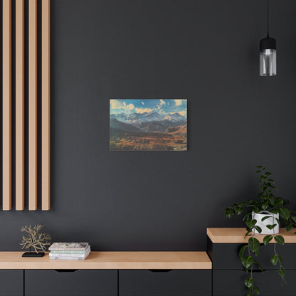 Retro Snowy Peaks and Valley - Nature Wall Art - Aestheticanvas