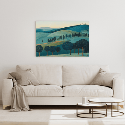 Rolling Hills Landscape - Minimalist Wall Art - Aestheticanvas