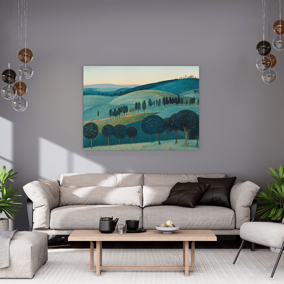 Rolling Hills Landscape - Minimalist Wall Art - Aestheticanvas