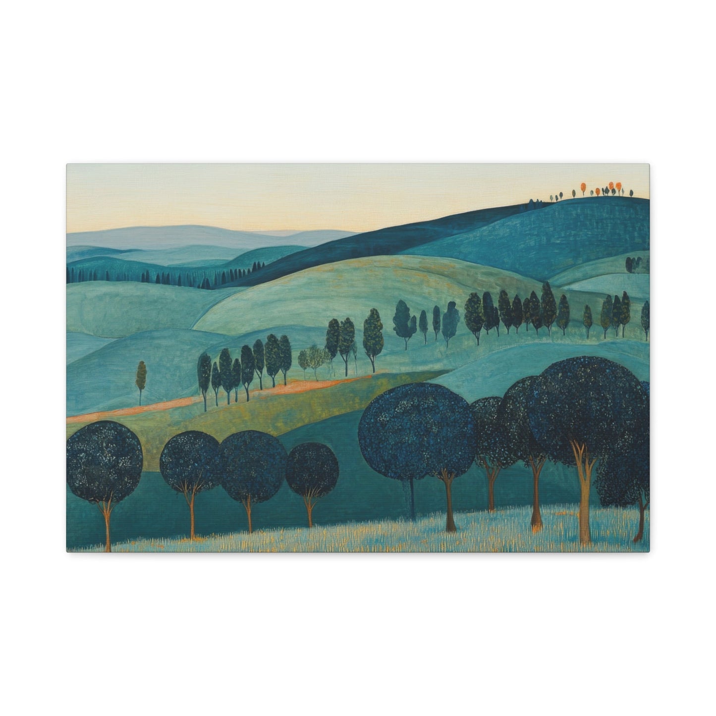 Rolling Hills Landscape - Minimalist Wall Art - Aestheticanvas