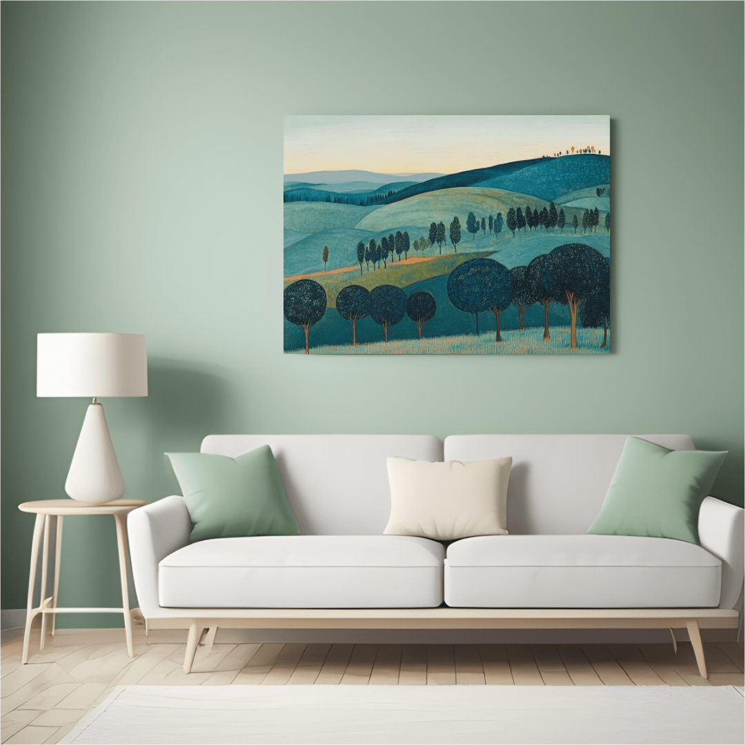 Rolling Hills Landscape - Minimalist Wall Art - Aestheticanvas