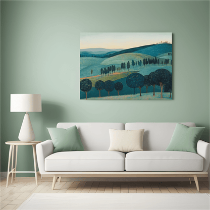 Rolling Hills Landscape - Minimalist Wall Art - Aestheticanvas