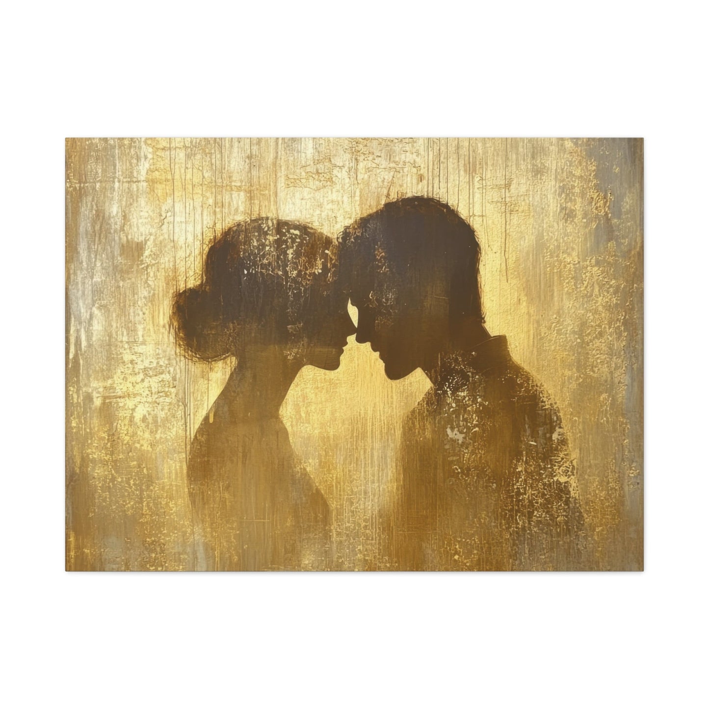 Romance in Gold - Abstract Wall Art - Aestheticanvas