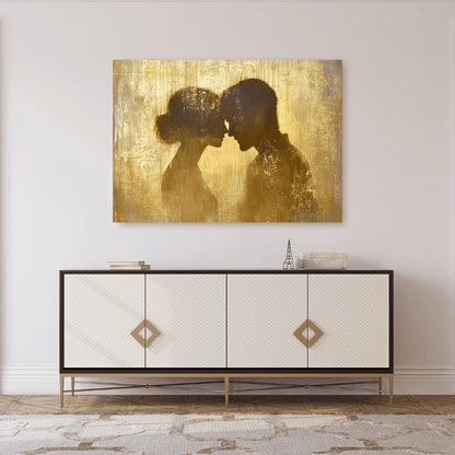 Romance in Gold - Abstract Wall Art - Aestheticanvas