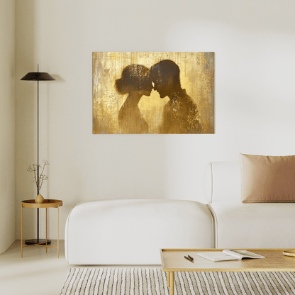 Romance in Gold - Abstract Wall Art - Aestheticanvas