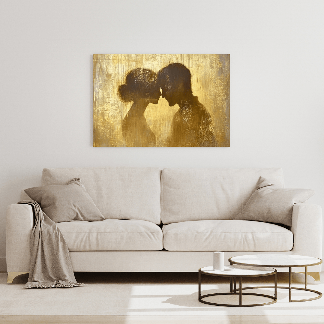 Romance in Gold - Abstract Wall Art - Aestheticanvas