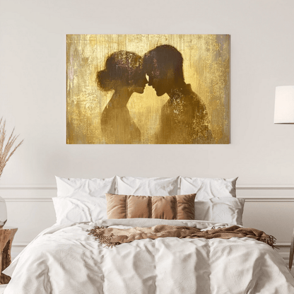 Romance in Gold - Abstract Wall Art - Aestheticanvas