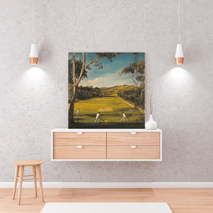 Rural Cricket Match in Countryside - Sport Wall Art - Aestheticanvas