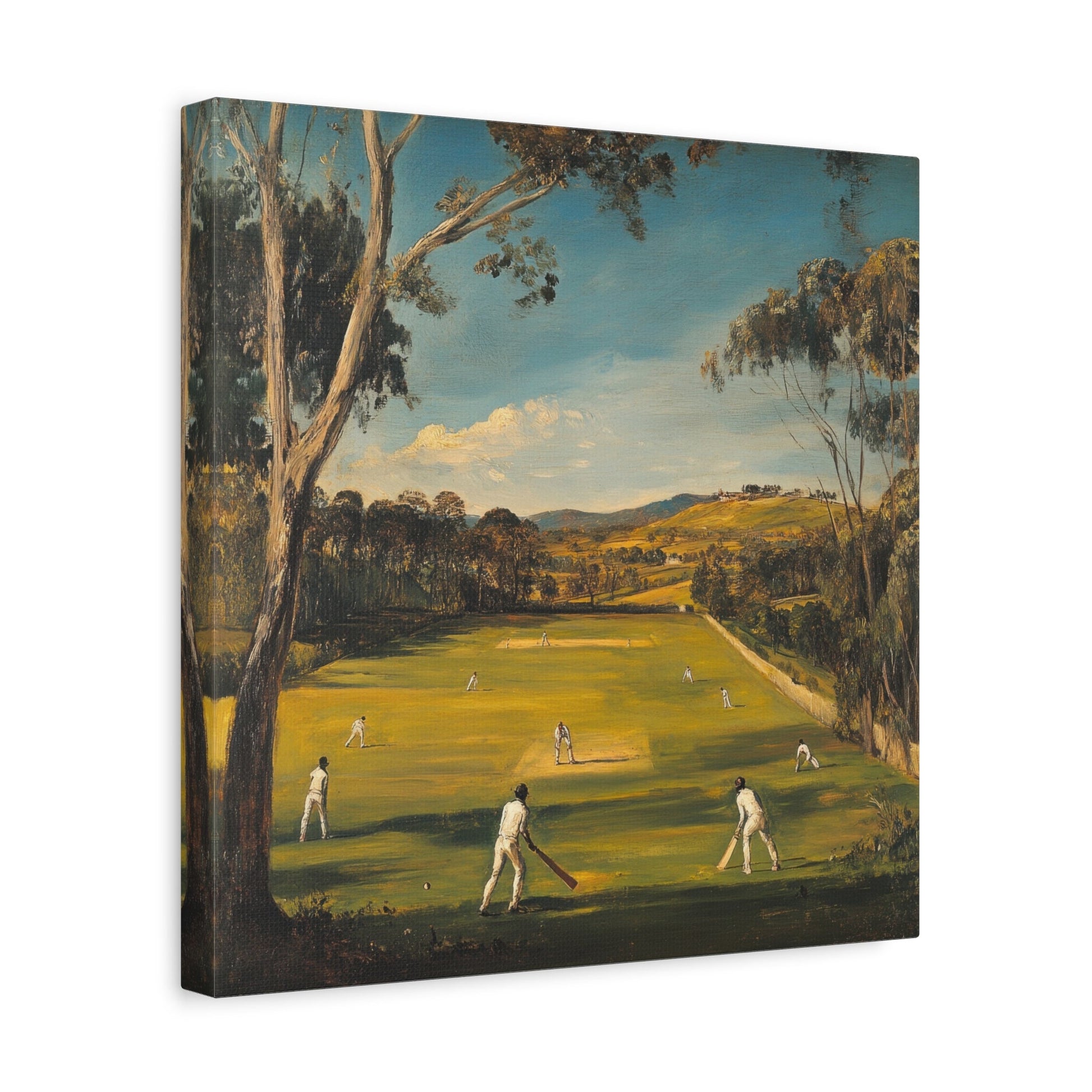 Rural Cricket Match in Countryside - Sport Wall Art - Aestheticanvas