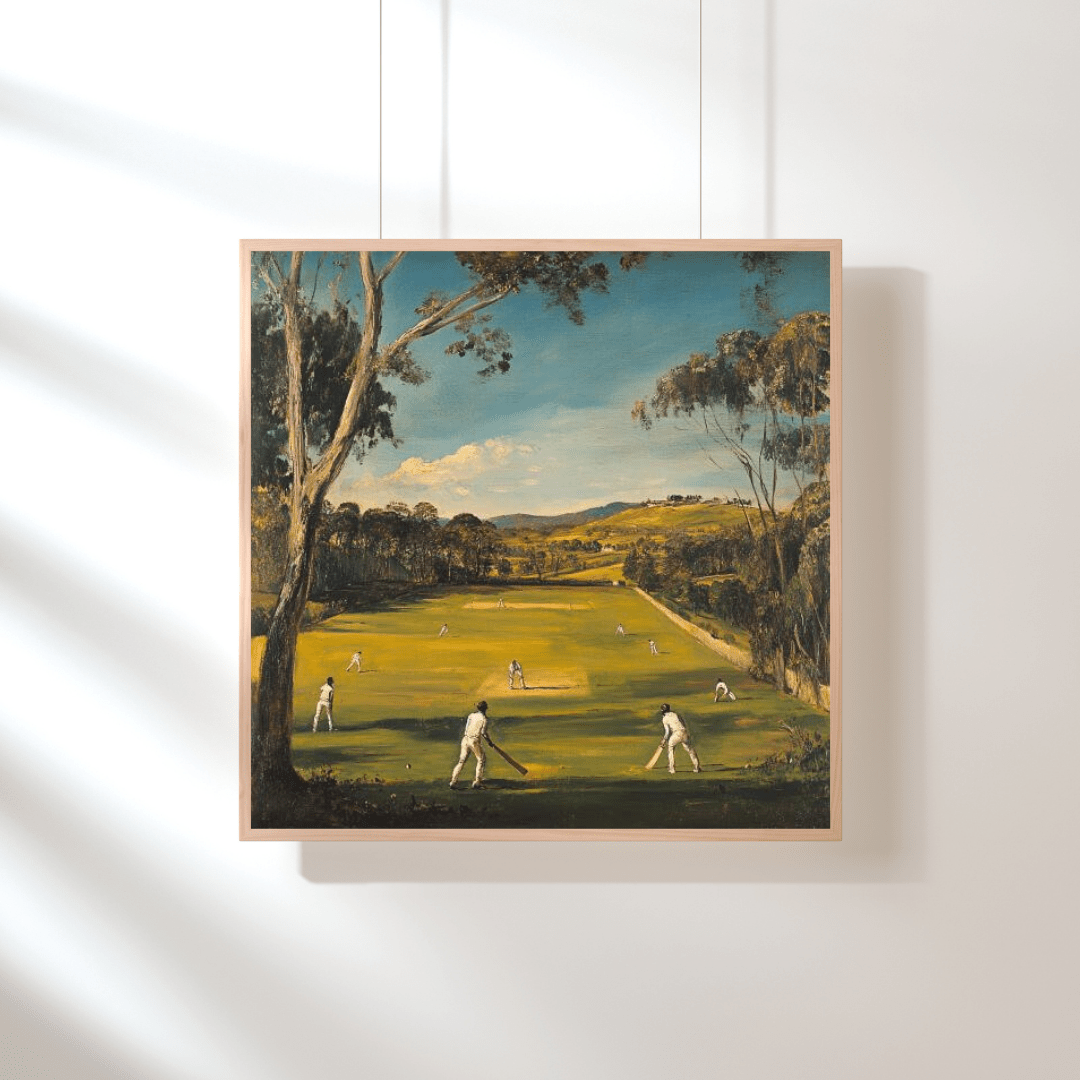 Rural Cricket Match in Countryside - Sport Wall Art - Aestheticanvas