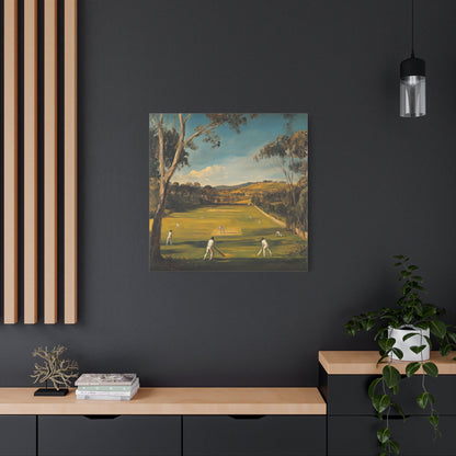 Rural Cricket Match in Countryside - Sport Wall Art - Aestheticanvas