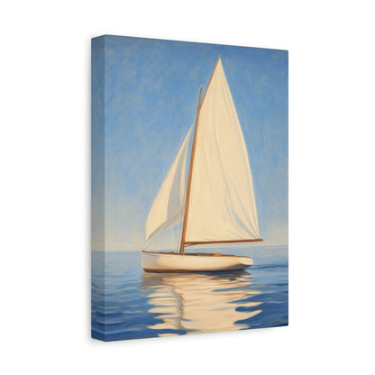 Sailboat Serenity Under Blue Skies - Nautical Wall Art - Aestheticanvas