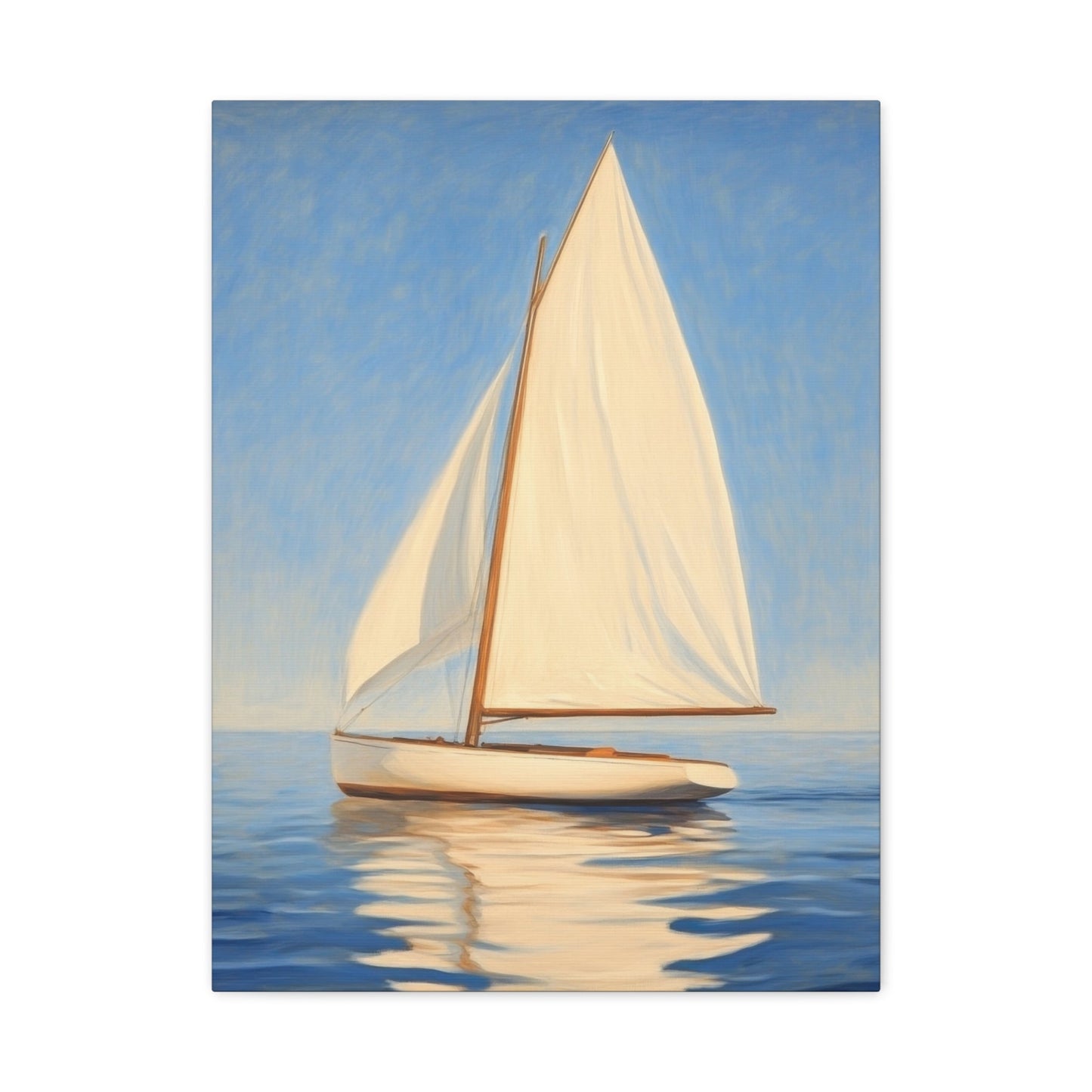 Sailboat Serenity Under Blue Skies - Nautical Wall Art - Aestheticanvas