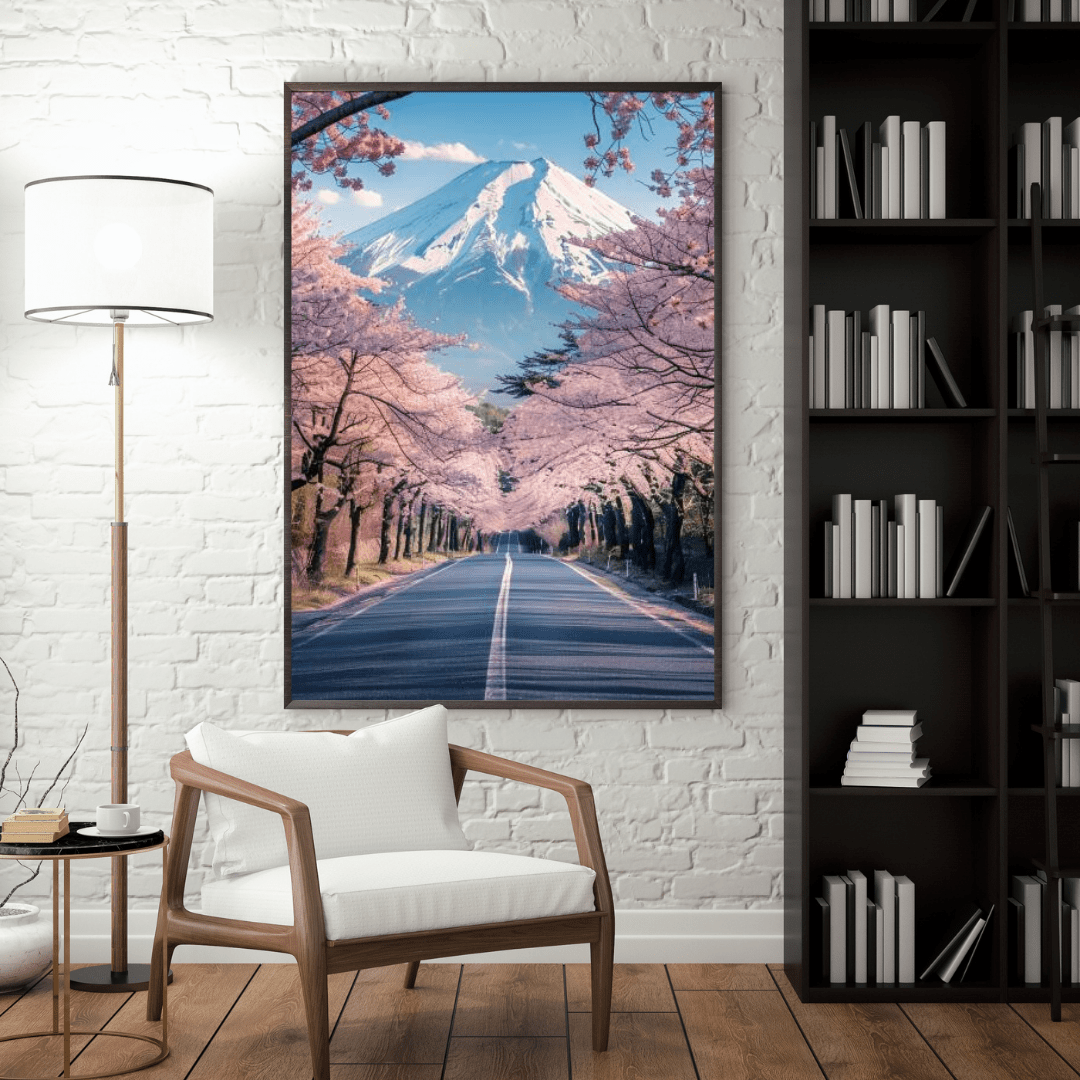 Sakura Road to Mount Fuji - Landscape Wall Art - Aestheticanvas