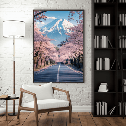 Sakura Road to Mount Fuji - Landscape Wall Art - Aestheticanvas