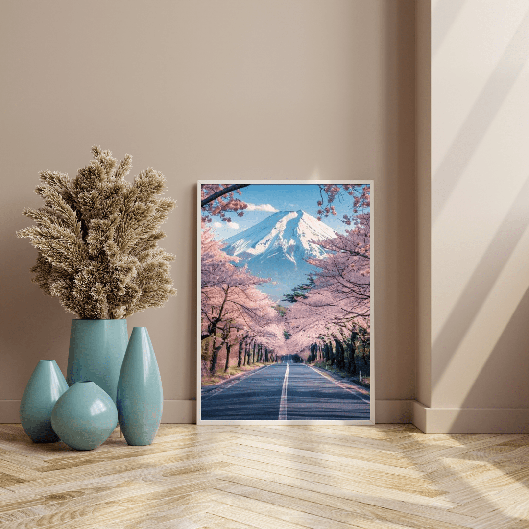 Sakura Road to Mount Fuji - Landscape Wall Art - Aestheticanvas