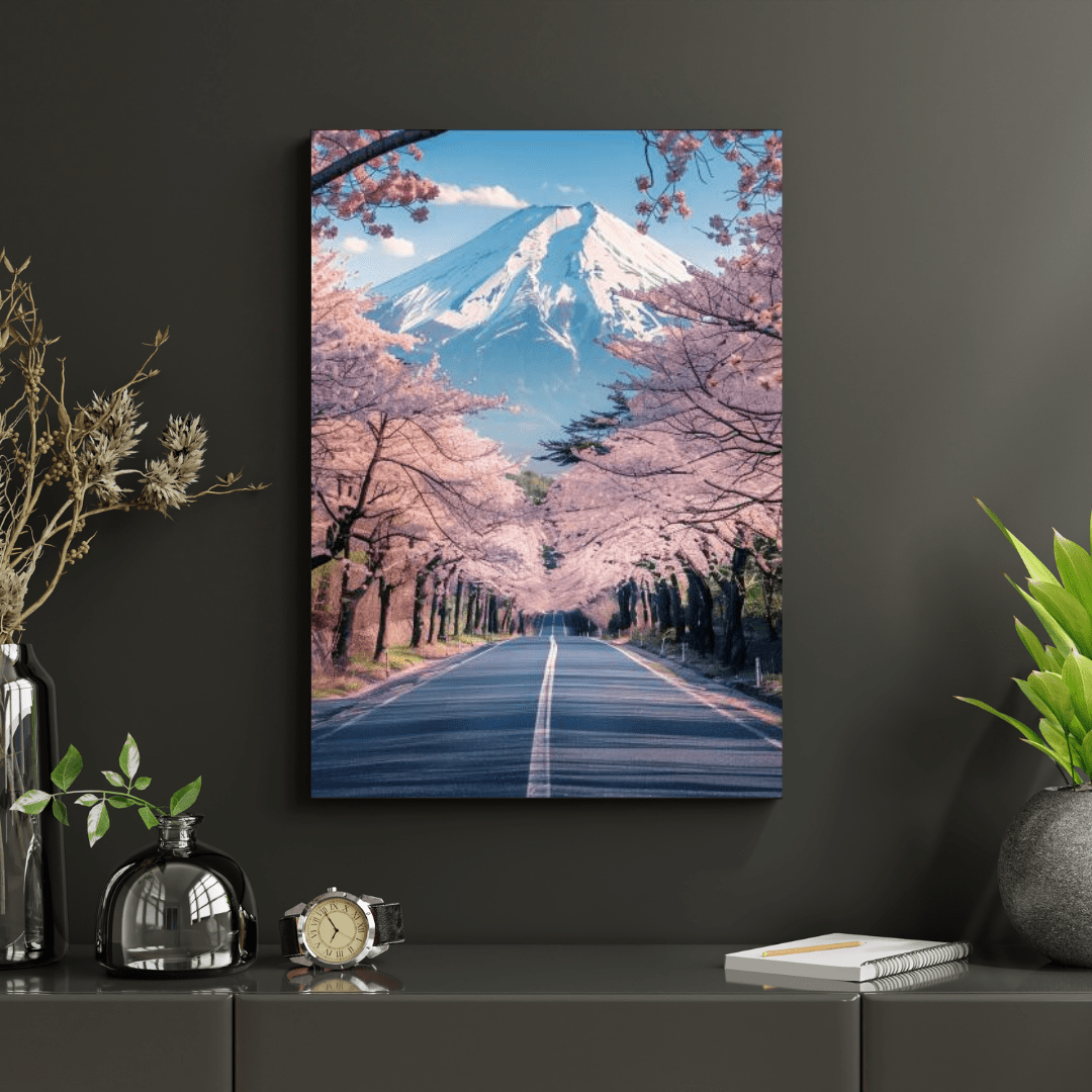 Sakura Road to Mount Fuji - Landscape Wall Art - Aestheticanvas