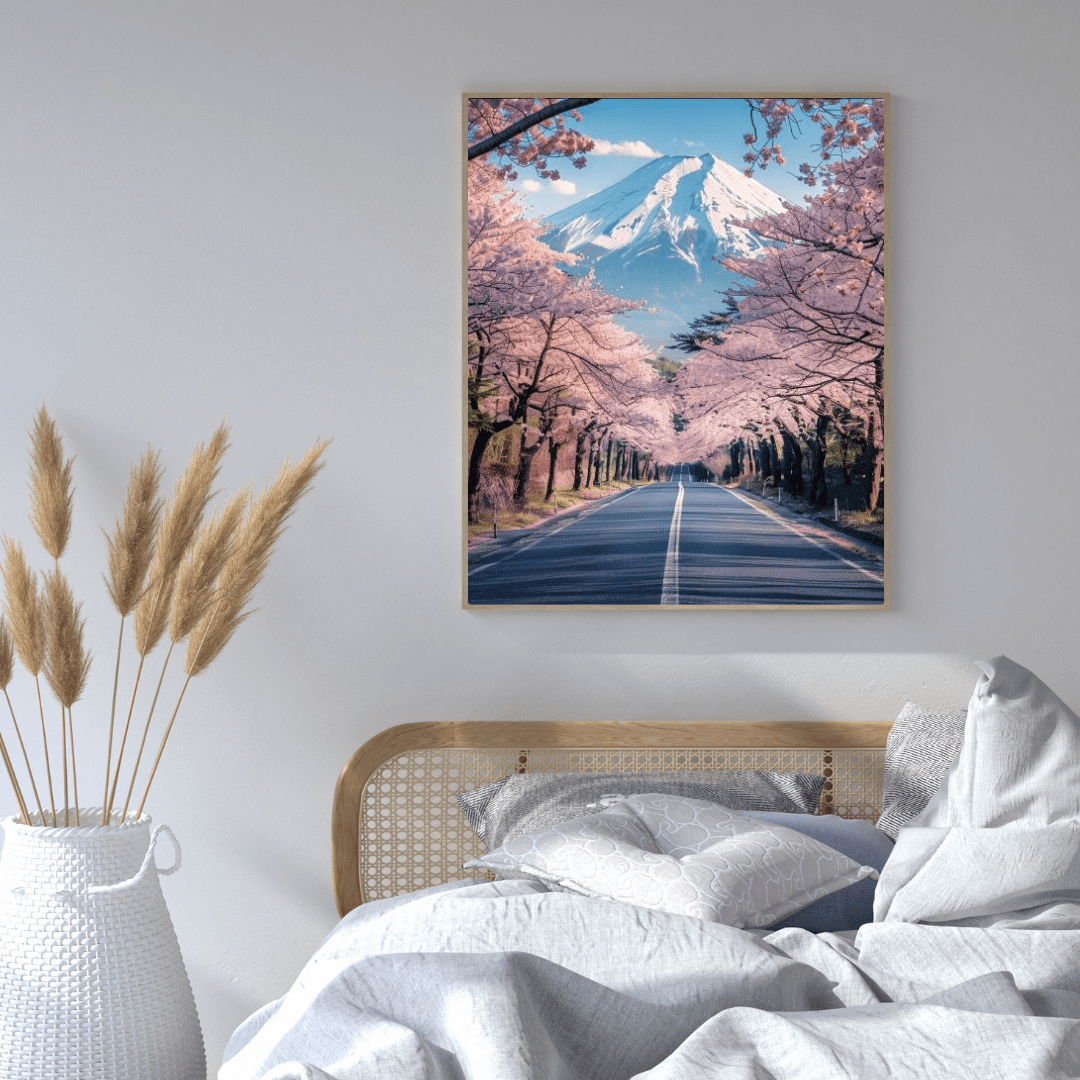 Sakura Road to Mount Fuji - Landscape Wall Art - Aestheticanvas