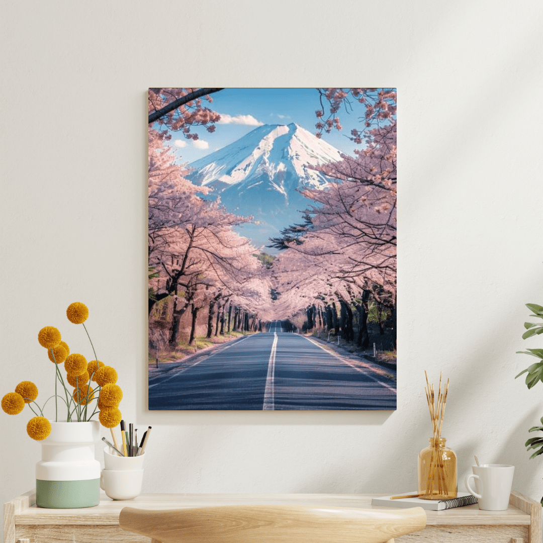 Sakura Road to Mount Fuji - Landscape Wall Art - Aestheticanvas