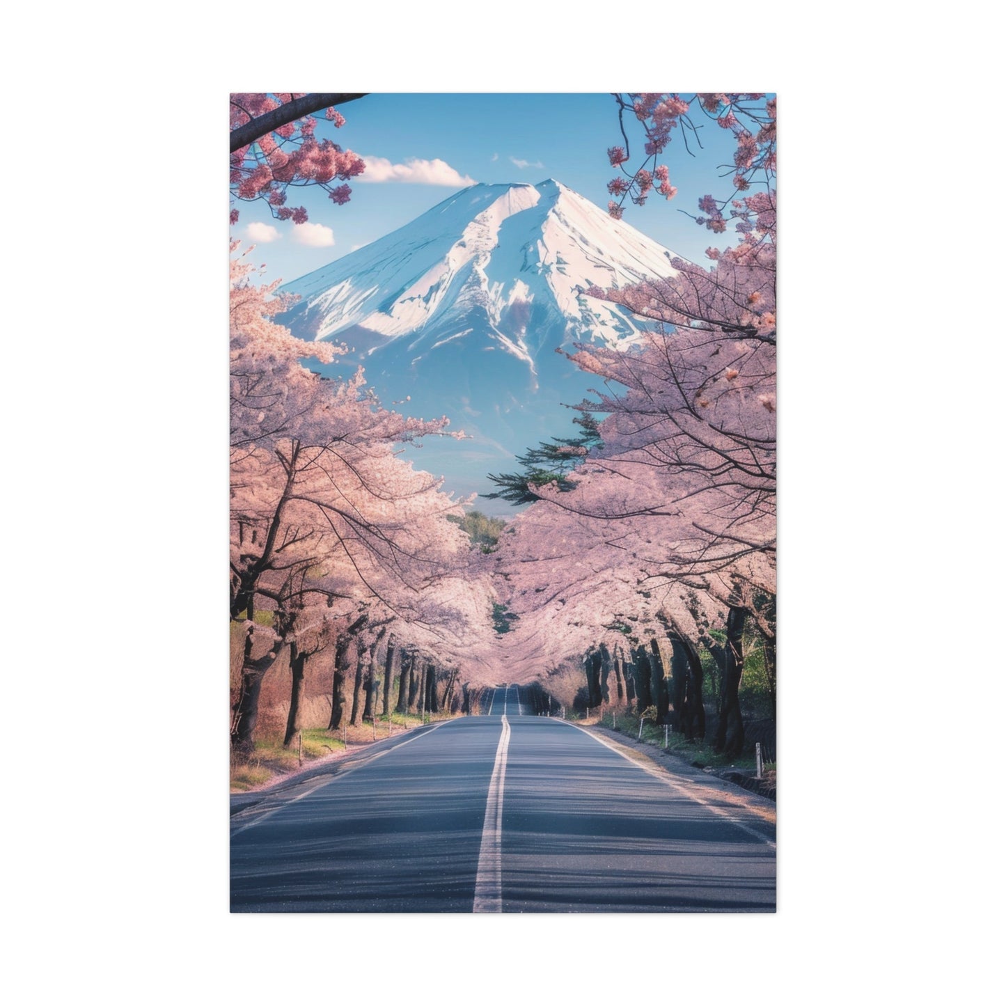 Sakura Road to Mount Fuji - Landscape Wall Art - Aestheticanvas