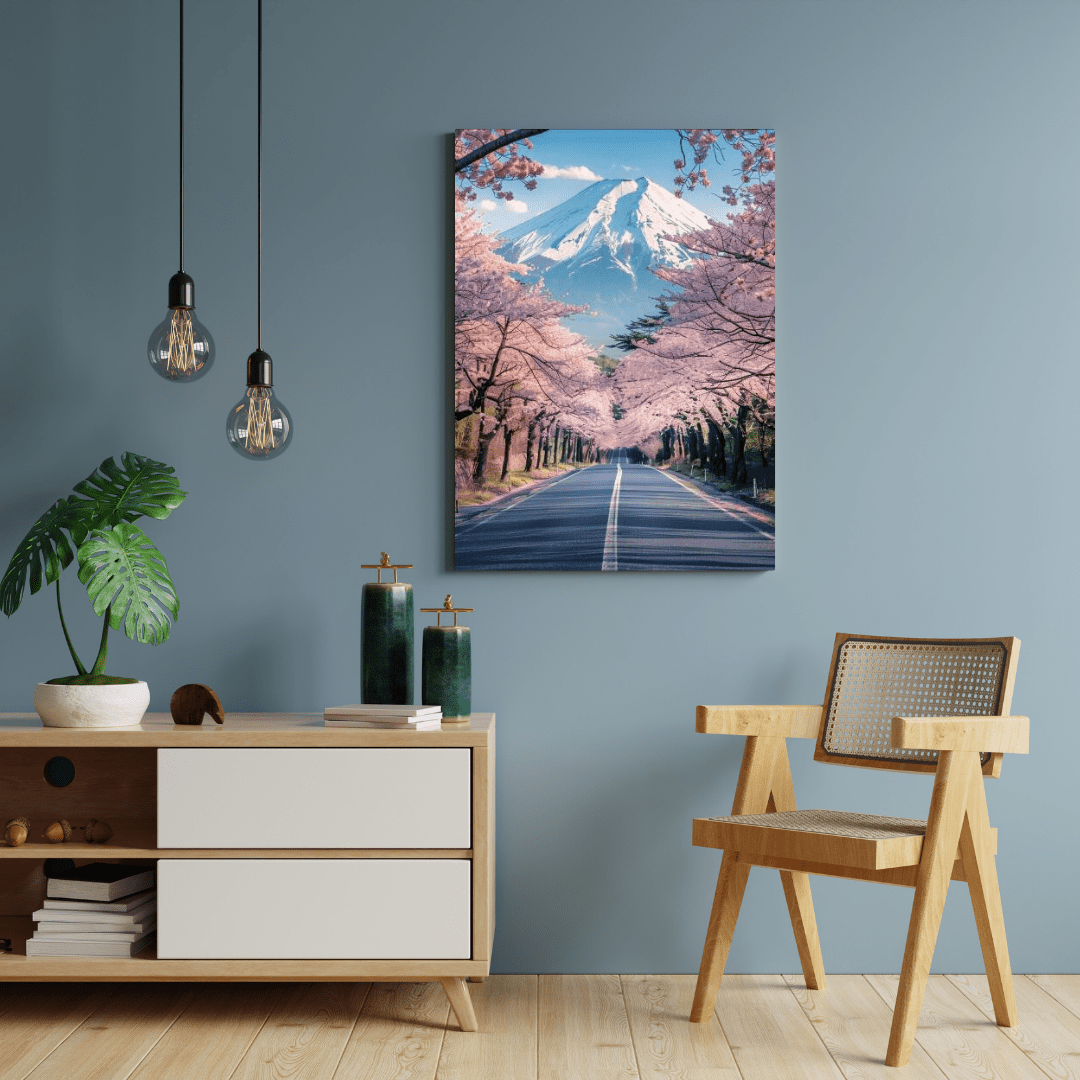 Sakura Road to Mount Fuji - Landscape Wall Art - Aestheticanvas