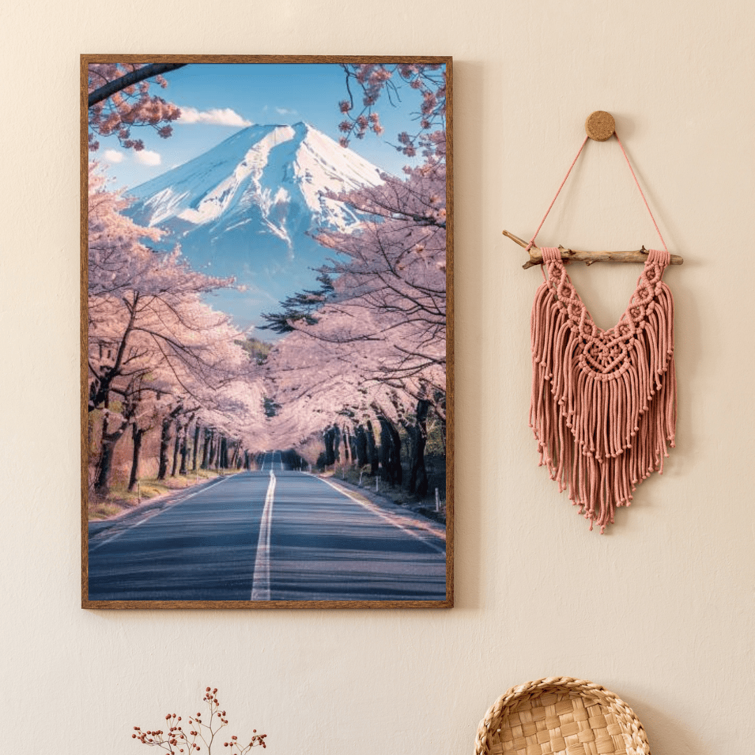 Sakura Road to Mount Fuji - Landscape Wall Art - Aestheticanvas