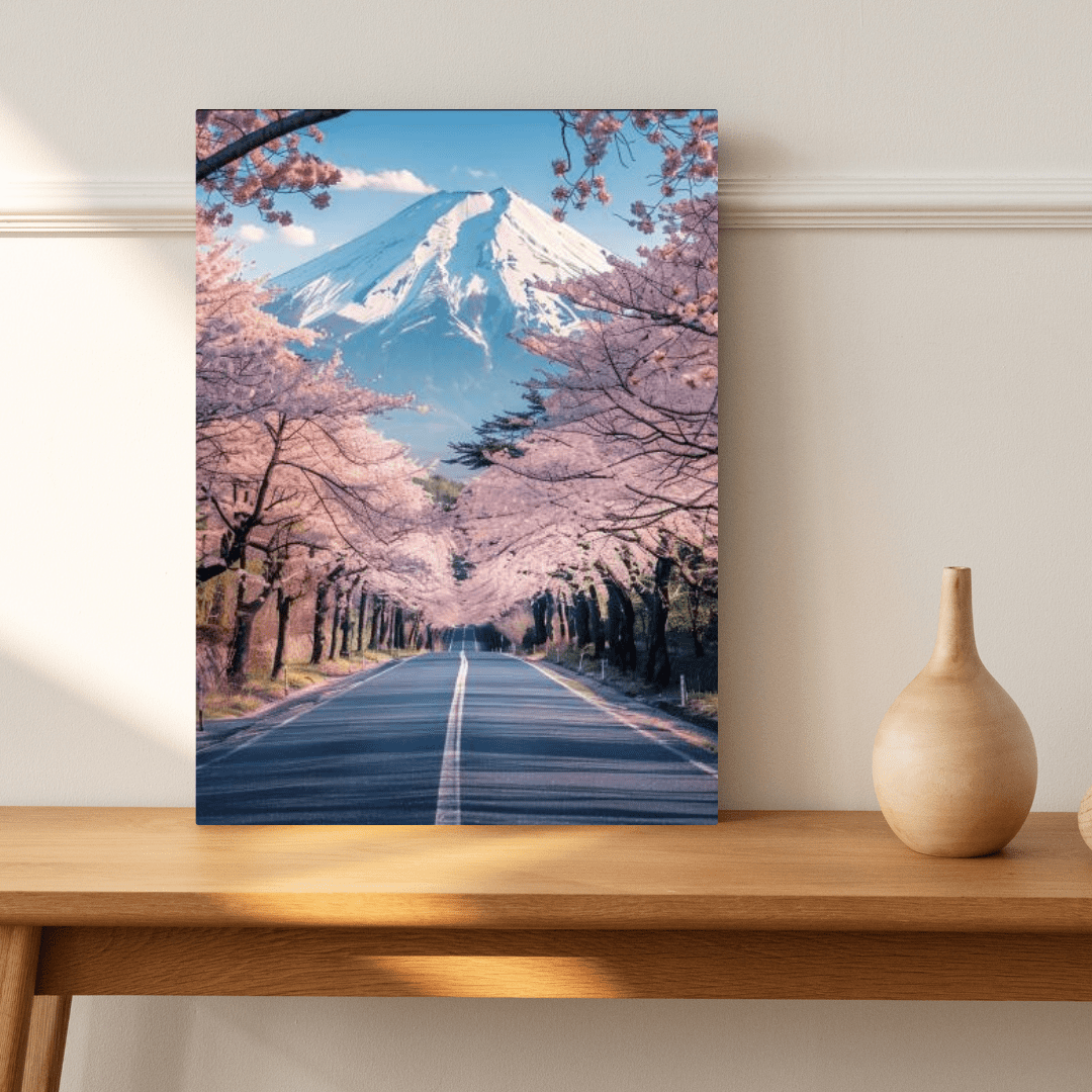 Sakura Road to Mount Fuji - Landscape Wall Art - Aestheticanvas