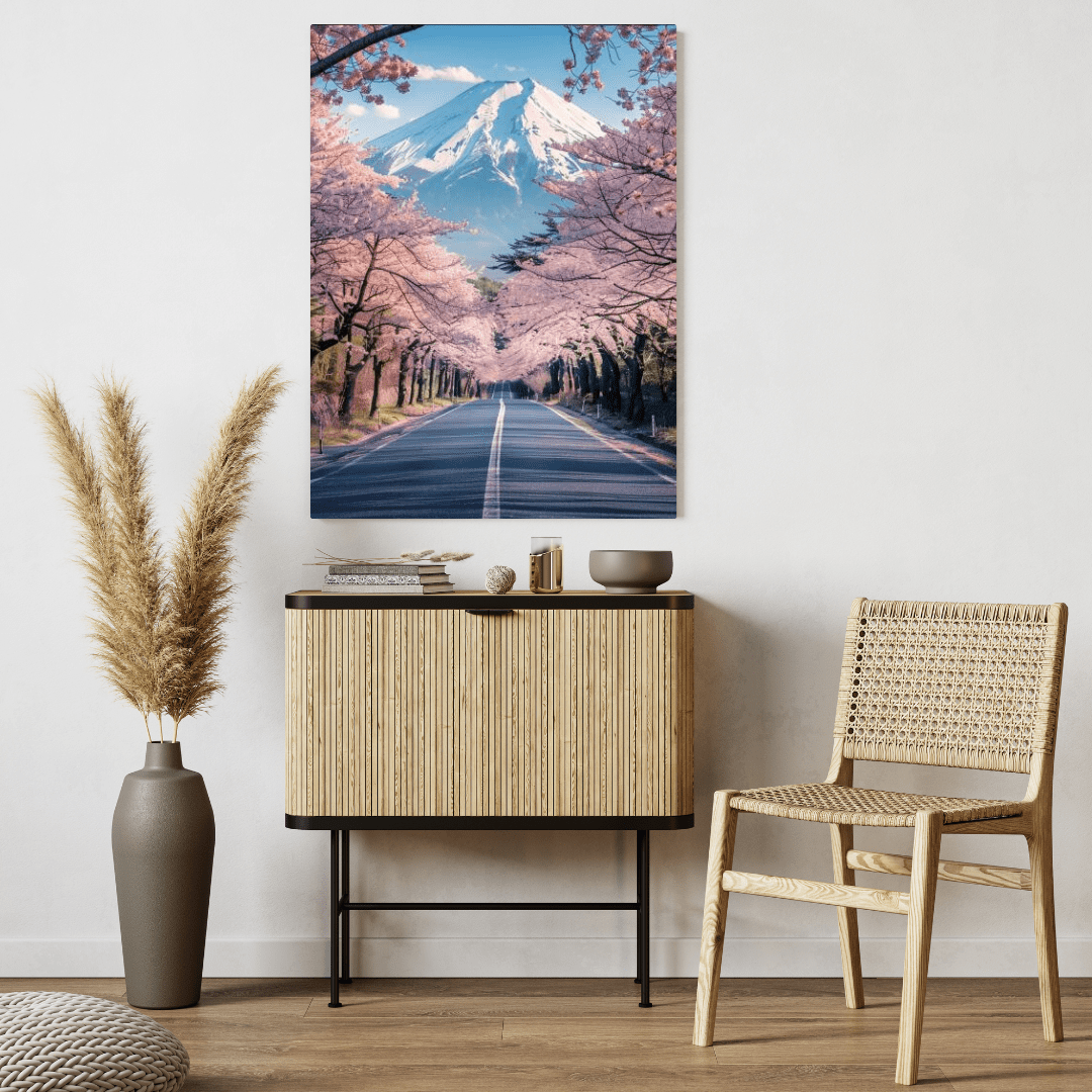 Sakura Road to Mount Fuji - Landscape Wall Art - Aestheticanvas