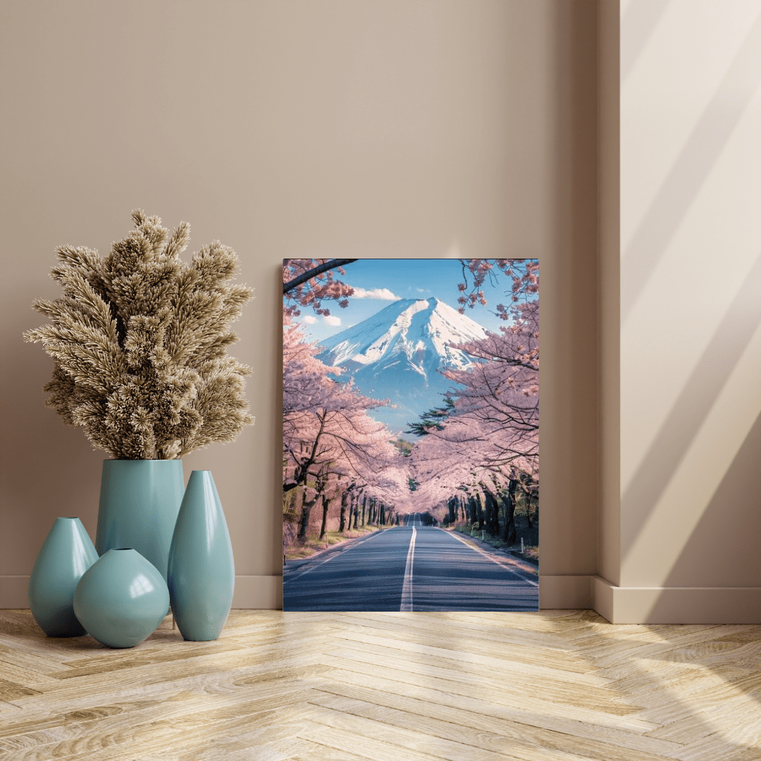 Sakura Road to Mount Fuji - Landscape Wall Art - Aestheticanvas