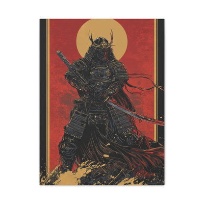 Samurai Warrior in Battle Stance - Japan Wall Art - Aestheticanvas