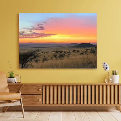 Savannah Sunrise Bliss - Landscape Wall Art - Aestheticanvas