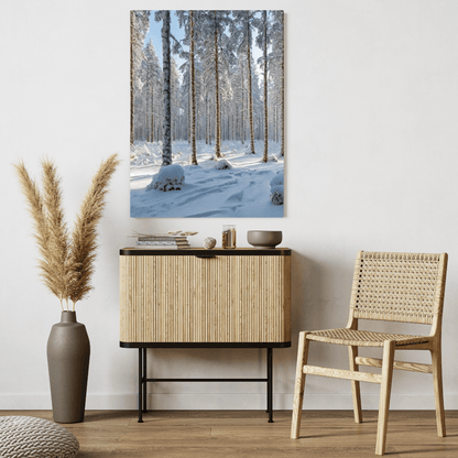 Scandinavian Winter - Forest Wall Art - Aestheticanvas