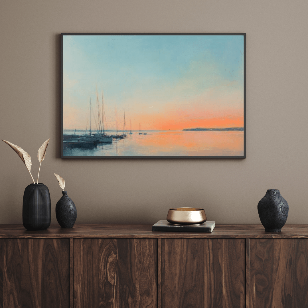 Seascape Sunset Elegance - Nautical Wall Art - Aestheticanvas