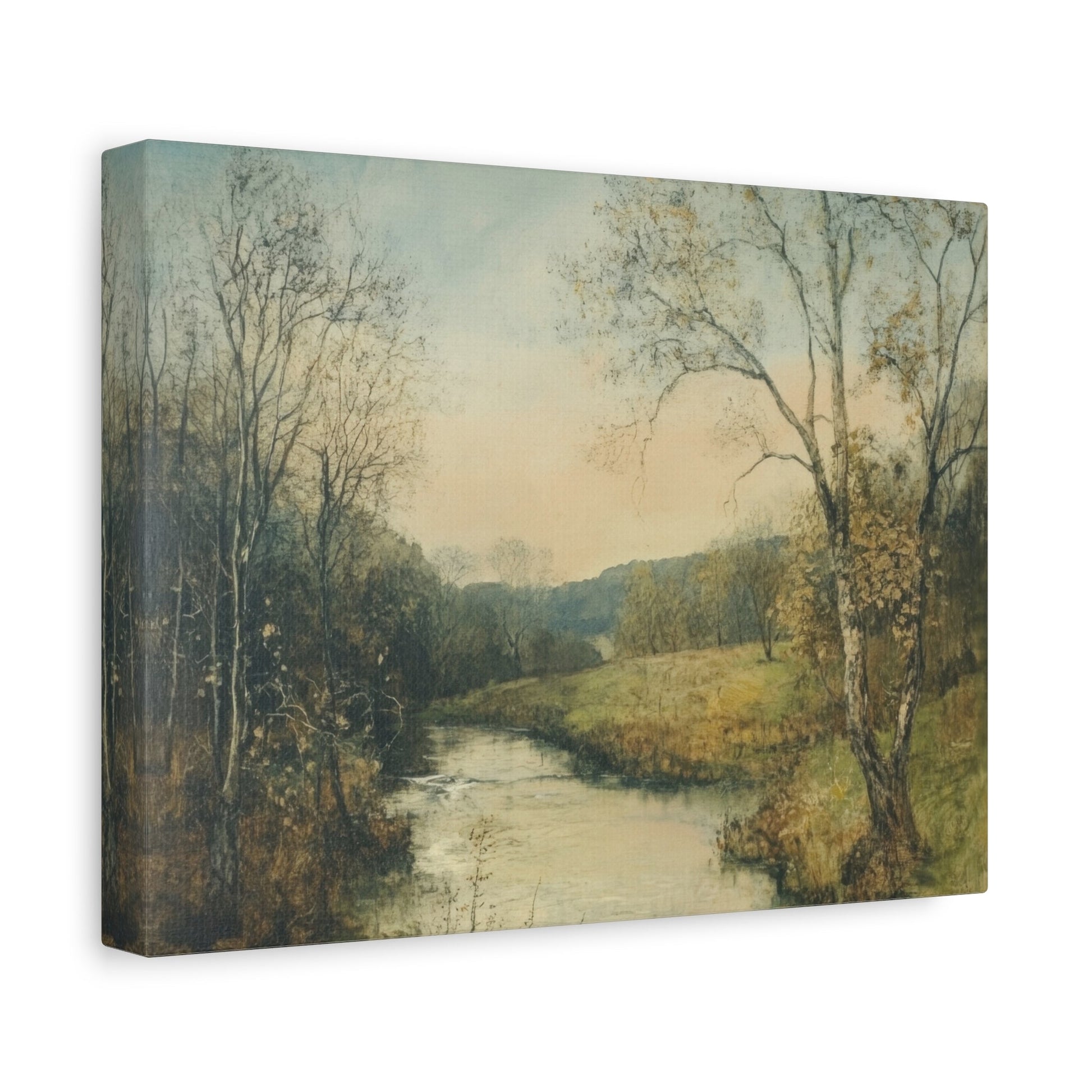 Serene Autumn Landscape River - Nature Wall Art - Aestheticanvas