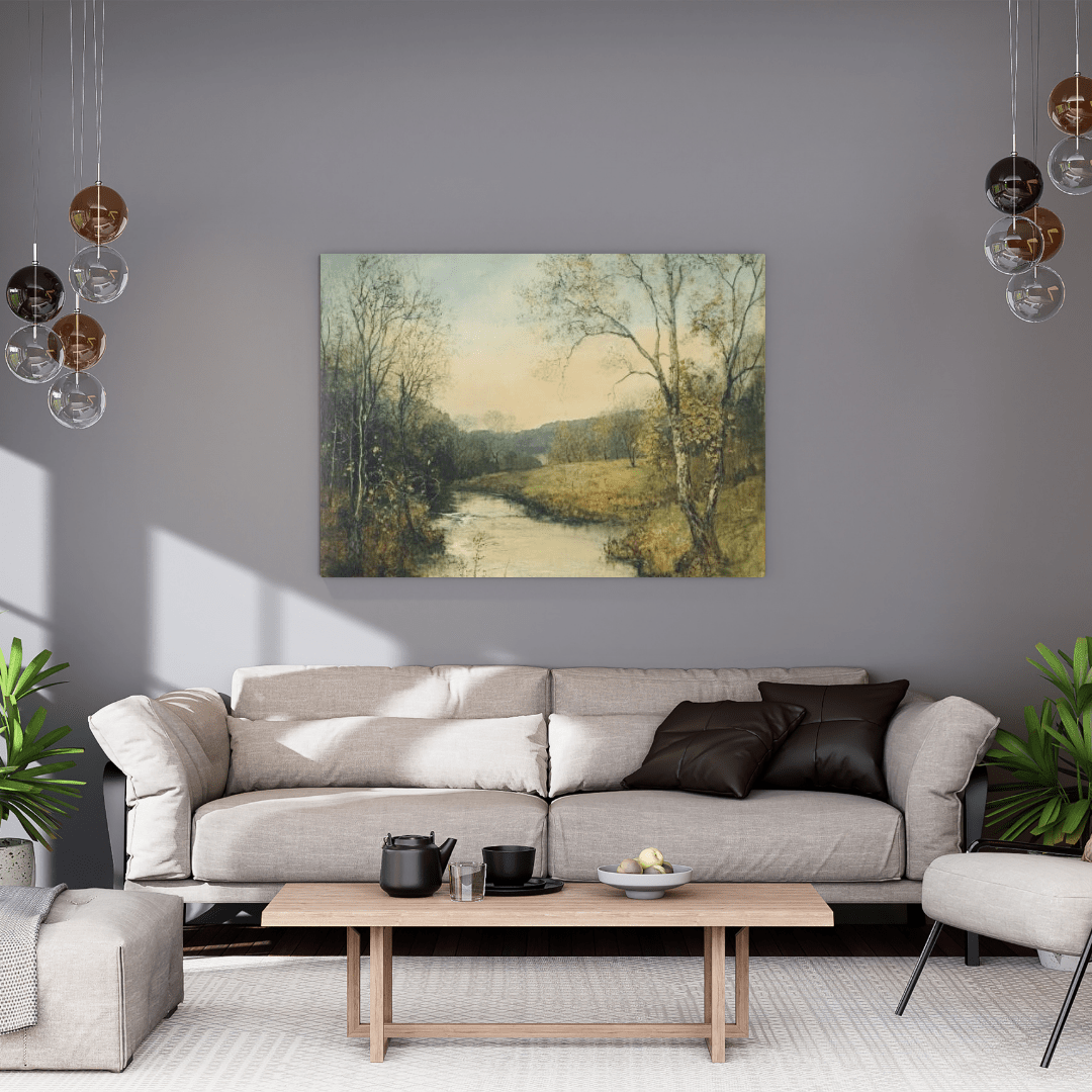 Serene Autumn Landscape River - Nature Wall Art - Aestheticanvas