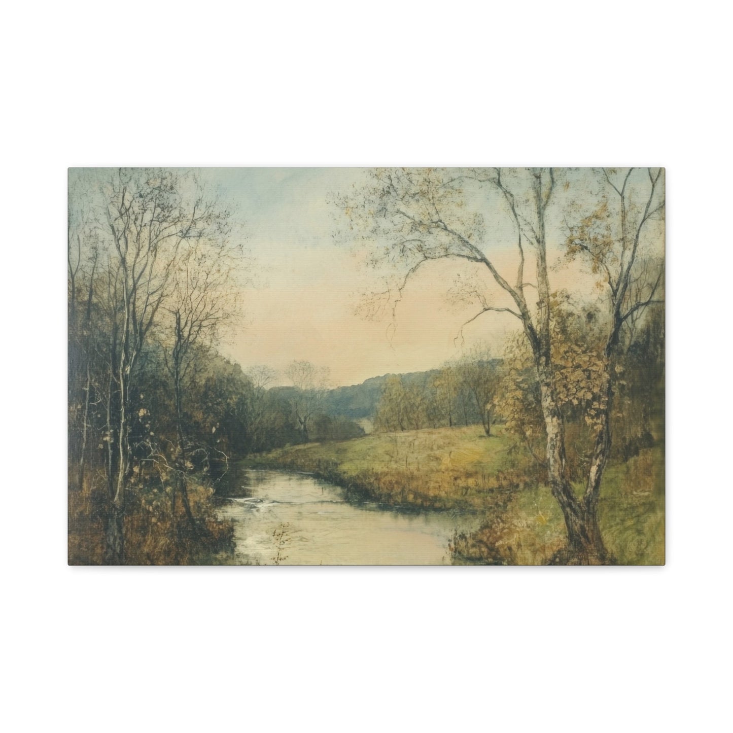 Serene Autumn Landscape River - Nature Wall Art - Aestheticanvas