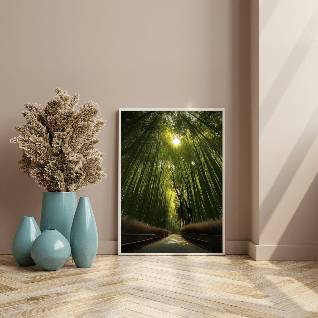 Serene Bamboo Forest Path - Landscape Wall Art - Aestheticanvas