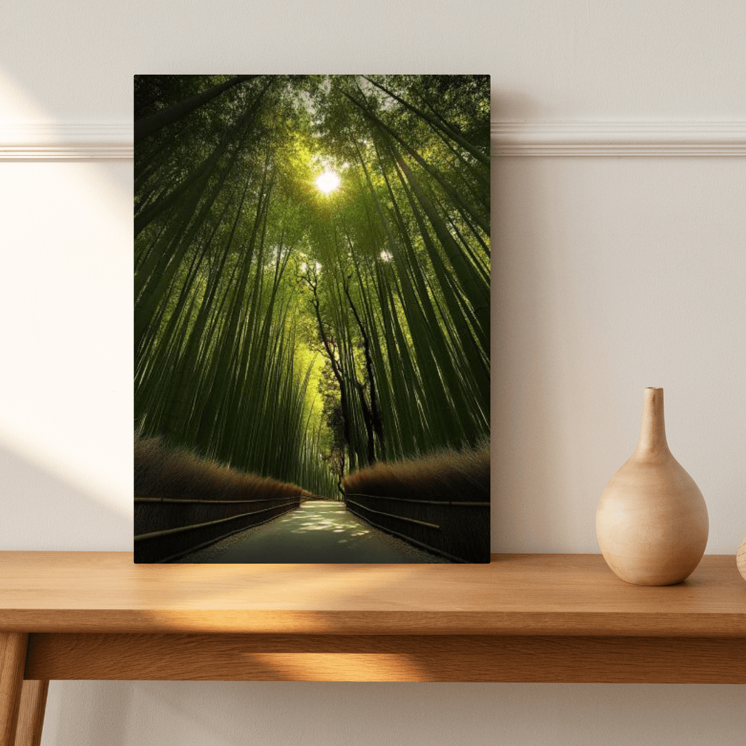 Serene Bamboo Forest Path - Landscape Wall Art - Aestheticanvas