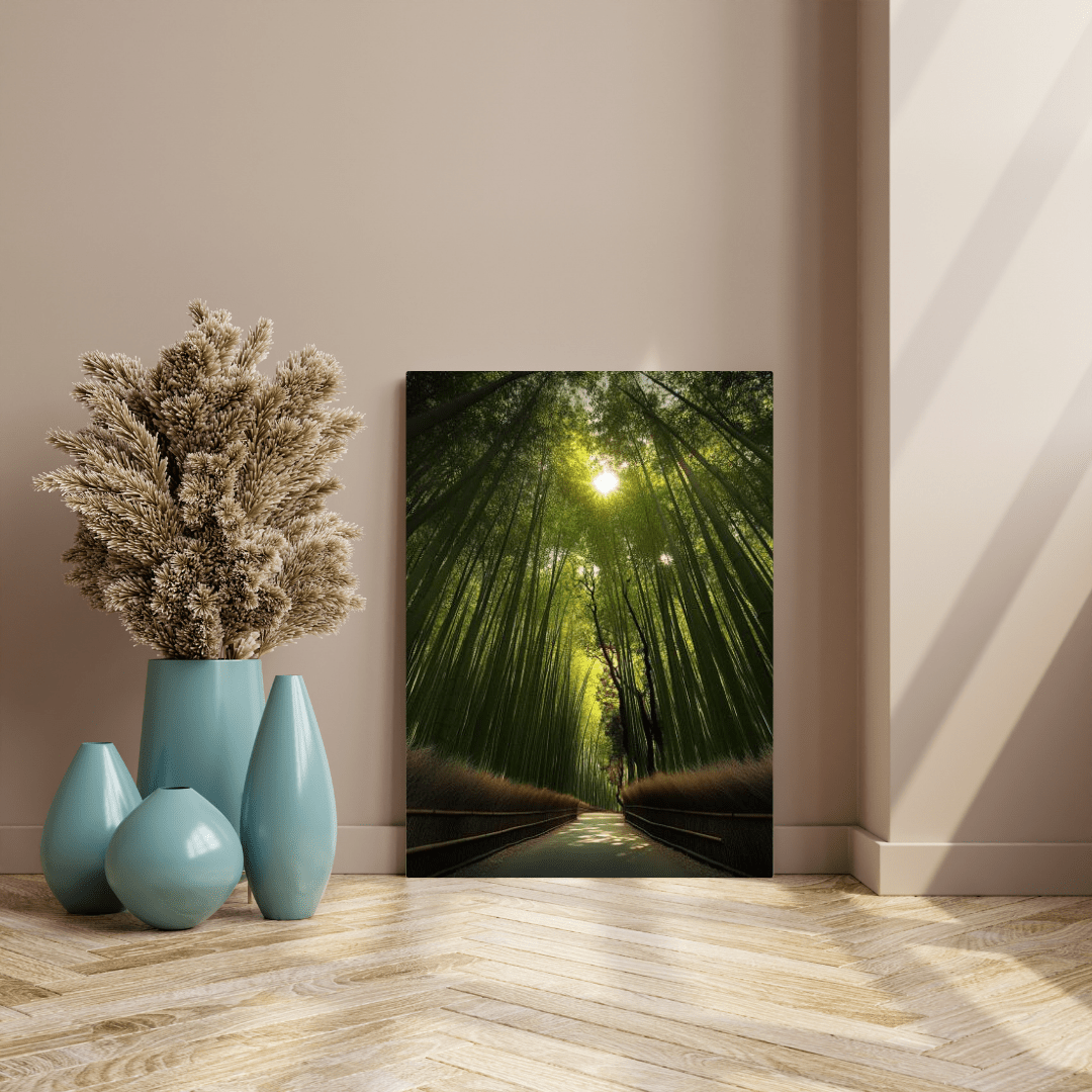 Serene Bamboo Forest Path - Landscape Wall Art - Aestheticanvas