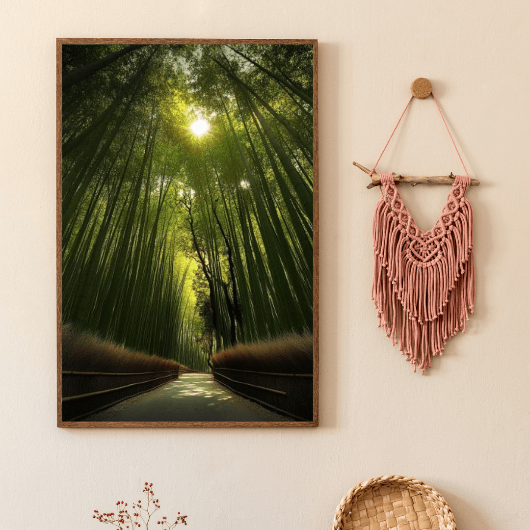 Serene Bamboo Forest Path - Landscape Wall Art - Aestheticanvas