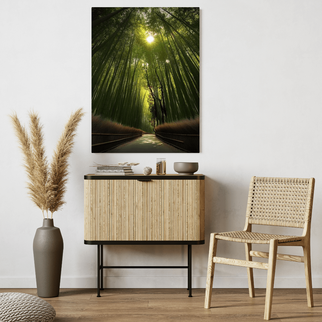 Serene Bamboo Forest Path - Landscape Wall Art - Aestheticanvas