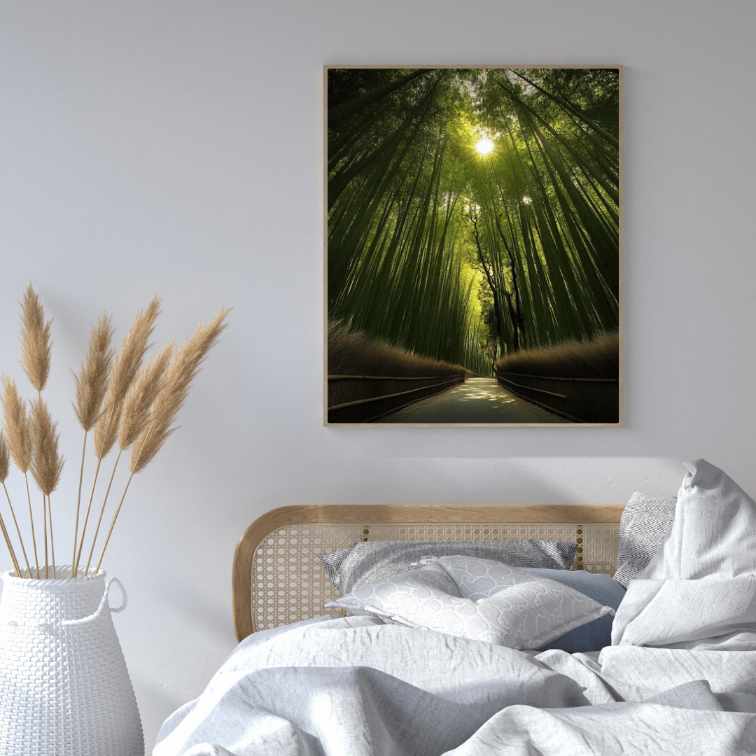 Serene Bamboo Forest Path - Landscape Wall Art - Aestheticanvas