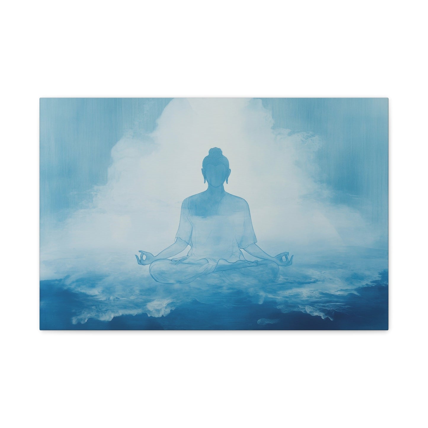 Serene Blue Meditation - Spiritual Wall Art - Aestheticanvas