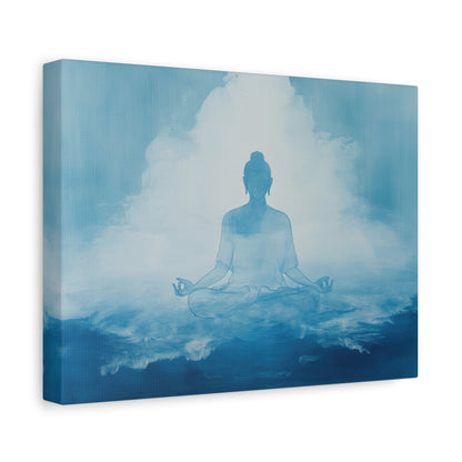 Serene Blue Meditation - Spiritual Wall Art - Aestheticanvas