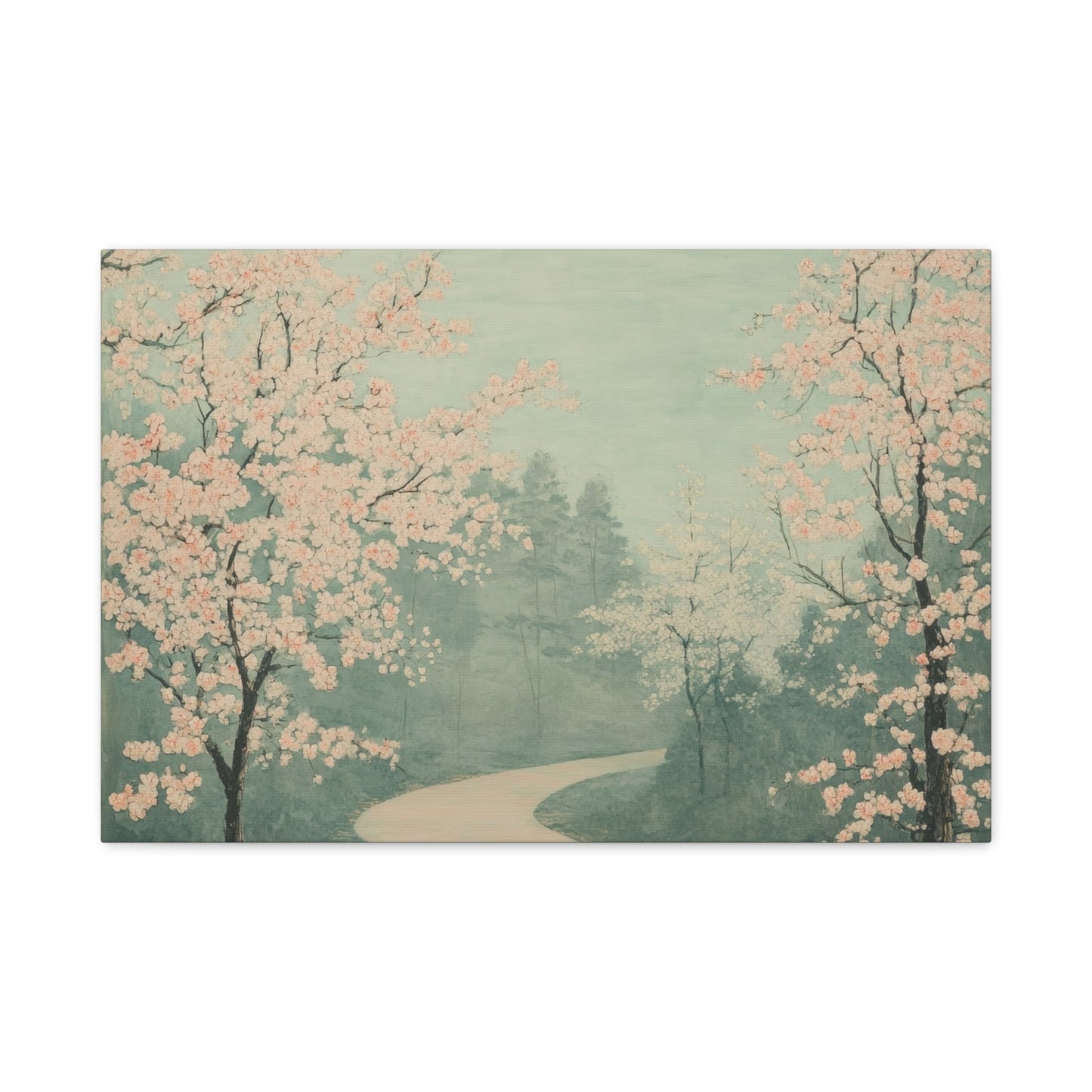 Serene Cherry Blossom Path - Landscape Wall Art - Aestheticanvas