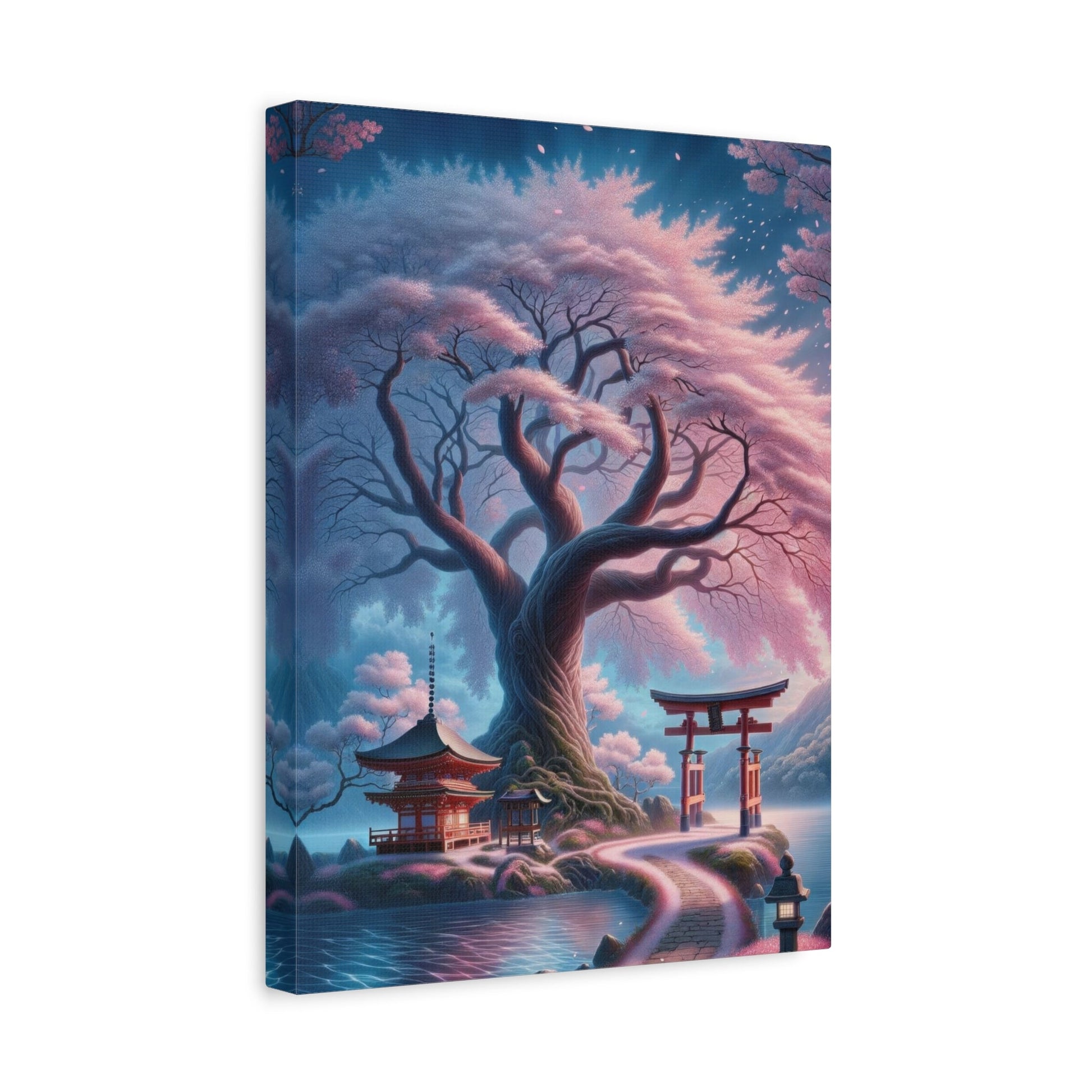 Serene Cherry Blossom Pathway - Japanese Wall Art - Aestheticanvas